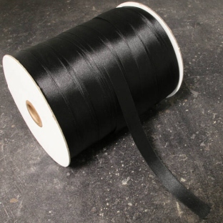 Satinband, 15 mm, schwarz (Rolle mit 300 m) 