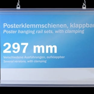 Profils porte-affiche, plastique, clippants 297 mm | transparent