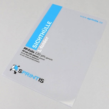Pochettes transparentes pour format A4, film PP 120 µm, sérigraphie | Production sur mesure 