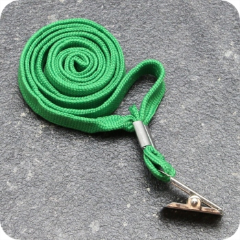 Lanyard, largeur 10 mm vert | avec clip métal bulldog