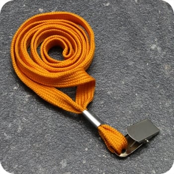 Lanyard, 10 mm breit orange | mit Bull Dog Clip