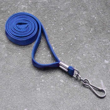Tour de cou, largeur 10 mm bleu | avec crochet métallique pivotant