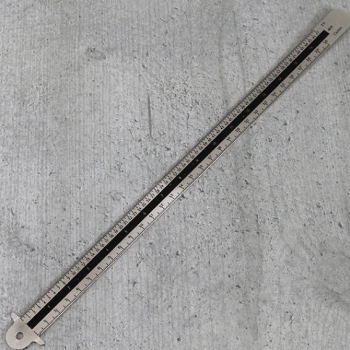 Typometer, Metall, 30 cm, mit Anschlag 