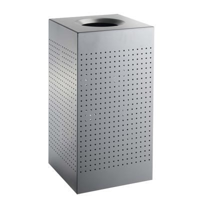 Poubelle, pour l'extérieur, acier, gris 120 l 