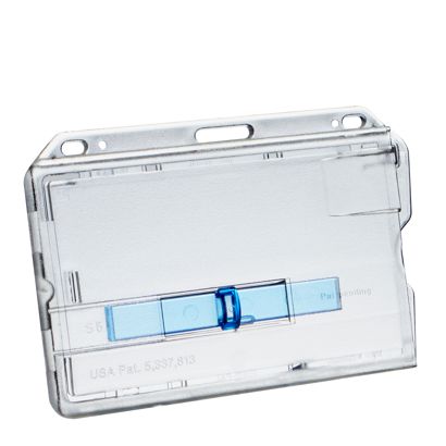 Porte-badge plastique dur avec curseur bleu 