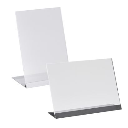 L-Aufsteller Acryl mit Aluminiumfuß 