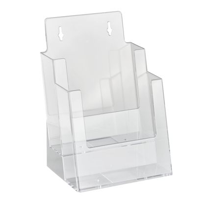 Porte-brochure, 2 compartiment, polystyrène, portrait, transparent, Taymar 
