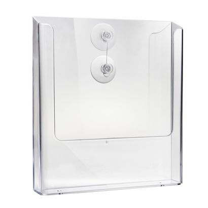 Porte-brochures mural avec ventouses, polystyrène, transparent PTJ1 