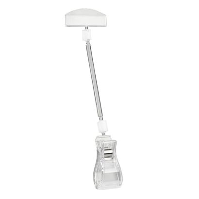 Sign-Clip mit großer Klammer und Preishalter, 10 cm Verlängerung, transparent 