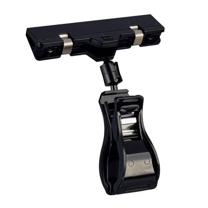 Sign-Clip mit großer Klammer und Schildhalter, schwarz