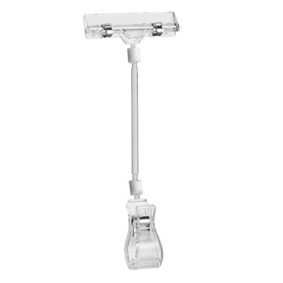 Sign-Clip mit großer Klammer und Schildhalter, 10 cm Verlängerung, transparent 10 cm Verlängerung