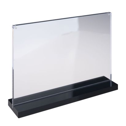 magnetischer T-Aufsteller mit schwarzem Sockel Querformat | A4 210 x 297 mm