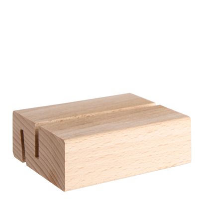 Kartenhalter aus Holz, Sockel für variables Stecksystem MODUL gerader und schräger Einsteckschlitz | 74 mm | Buchenholz
