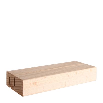 Kartenhalter aus Holz, Sockel für variables Stecksystem MODUL gerader und schräger Einsteckschlitz | 148 mm | Buchenholz