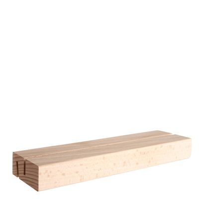 Kartenhalter aus Holz, Sockel für variables Stecksystem MODUL gerader und schräger Einsteckschlitz | 210 mm | Buchenholz