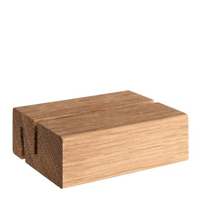 Kartenhalter aus Holz, Sockel für variables Stecksystem MODUL gerader und schräger Einsteckschlitz | 74 mm | Eichenholz