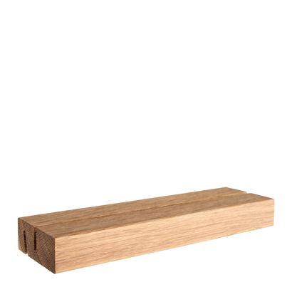 Kartenhalter aus Holz, Sockel für variables Stecksystem MODUL gerader und schräger Einsteckschlitz | 210 mm | Eichenholz