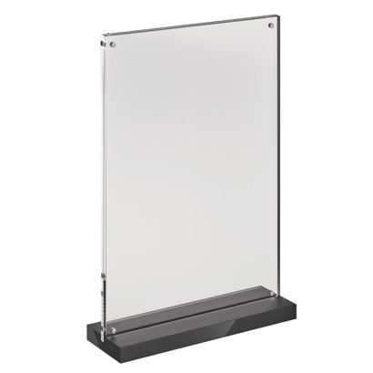 magnetischer T-Aufsteller mit schwarz-matten Sockel Hochformat | A4