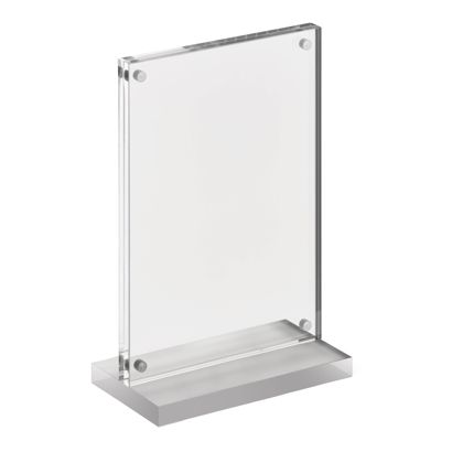 magnetischer T-Aufsteller mit transparent-matten Sockel A6 - 105 x 148 mm  | Hochformat 