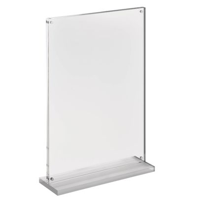 magnetischer T-Aufsteller mit transparent-matten Sockel Hochformat | A4