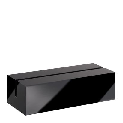 Kartenhalter aus Acryl, Sockel für variables Stecksystem MODUL schwarz | 105 mm | glänzend