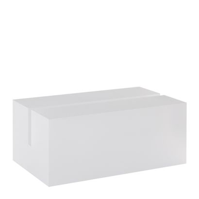 Kartenhalter aus Acryl, Sockel für variables Stecksystem MODUL 74 mm | transparent  | matt 