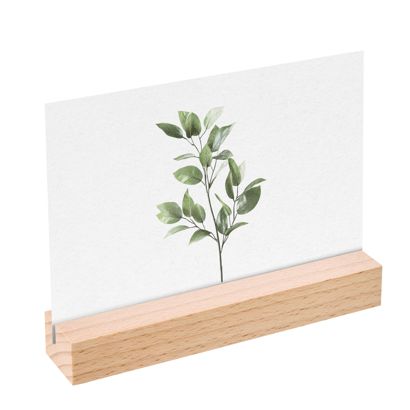 Kartenhalter aus Holz gerader Einsteckschlitz | Buche | 150 mm | geölt