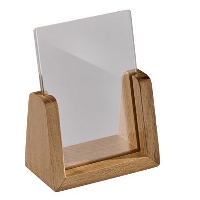 Tischaufsteller Holz LignoLine Hochformat | A7 | Buchenholz, Acryl (PMMA)