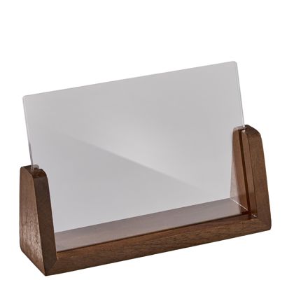 Porte-menu bois LignoLine A6 - 148 x 105 mm  | format paysage  | acrylique (PMMA)|bois de noyer 
