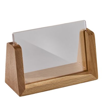 Porte-menu bois LignoLine A7 - 105 x 74 mm  | format paysage  | bois de hêtre|acrylique (PMMA) 