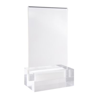 Tischaufsteller MODUL, Acrylglastasche mit Acrylsockel transparent | A7 | glänzend