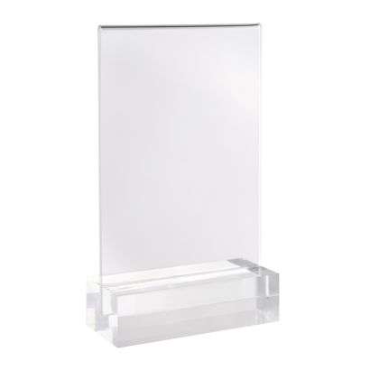 Tischaufsteller MODUL, Acrylglastasche mit Acrylsockel transparent | A6 | glänzend
