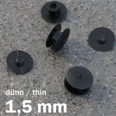 Druckösen Kunststoff, dünne Ausführung schwarz | 10 mm | 1,5 mm