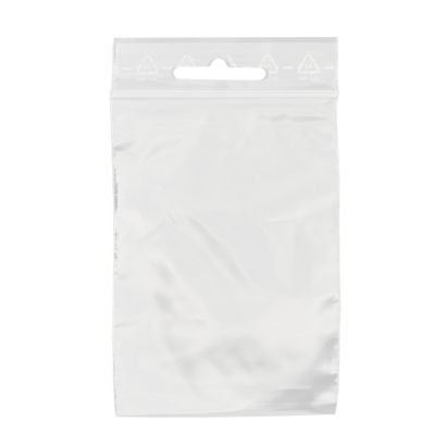 Sachets à fermeture pression, avec trou euro, film PE 50 µm | 80 x 120 mm 
