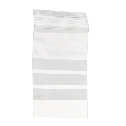 Druckverschlussbeutel, mit Beschriftungsstreifen, PE-Folie 70 x 100 mm | 50 µm