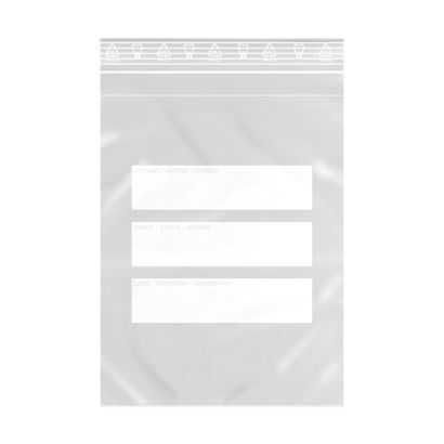 Sachets à fermeture pression, usage dentaire 180 x 250 mm, avec pochette supplémentaire devant, film PE 50 µm 