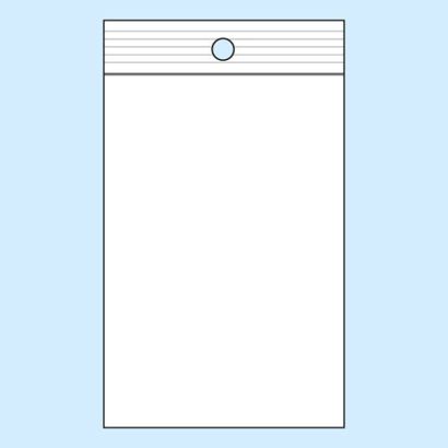 Druckverschlussbeutel, mit Rundloch, PP-Folie 80 x 120 mm