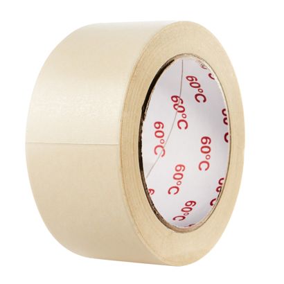 Kreppband weiß, 50 mm, flachkrepp, hitzebeständig bis 60°C 