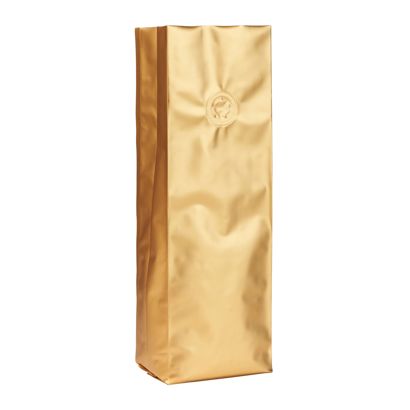 Seitenfaltenbeutel mit Aromaschutzventil, gold 