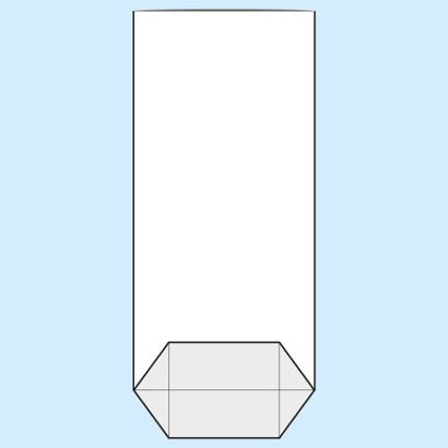 Kreuzbodenbeutel, OPP-Folie 160 x 330 mm
