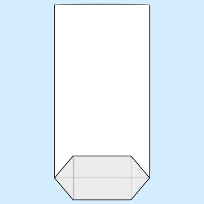Kreuzbodenbeutel, OPP-Folie 210 x 370 mm