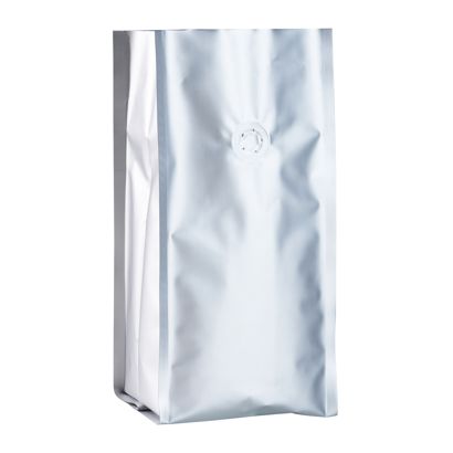 Sac à café avec valve de protection d'arômes, argent 290 x 120 mm