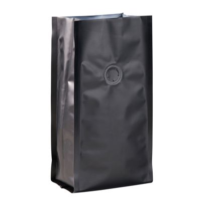 Kaffeebeutel mit Aromaschutzventil, schwarz 245 x 100 mm