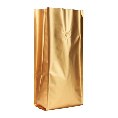 Kaffeebeutel mit Aromaschutzventil, gold 375 x 140 mm