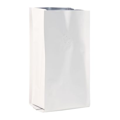 Sac à café avec valve de protection d'arômes, blanc 245 x 100 mm