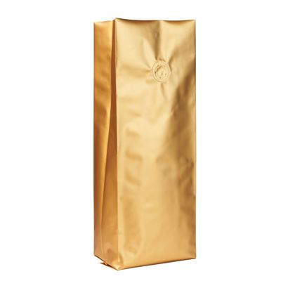 Sachets à soufflet avec valve de protection d’arômes, or 330 x 105 mm