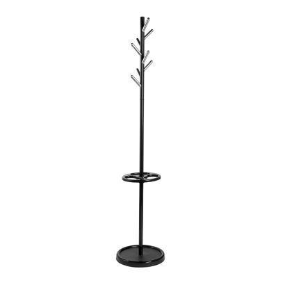 Garderobenständer, 8 Haken, schwarz, Stahl 