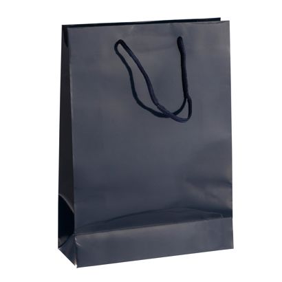 Geschenktasche, glänzend dunkelblau | 26 x 36 x 10 cm