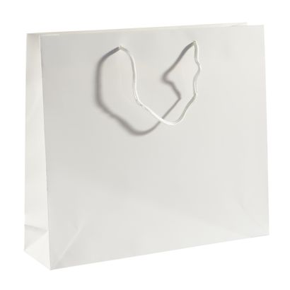 Geschenktasche, glänzend weiß | 40 x 35 x 10 cm