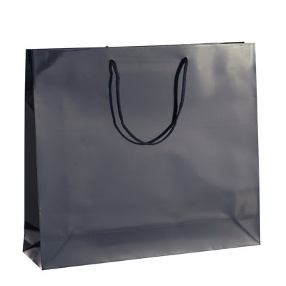 Geschenktasche, glänzend schwarz | 40 x 35 x 10 cm